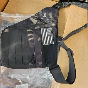 Tactical Black Camouflage Sling Bag